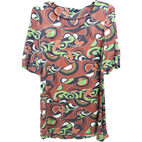 Silk Print Quarter Sleeves Dress