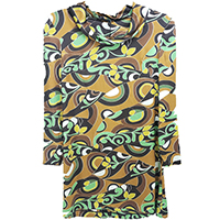 Silk Print Long Sleeves Dress
