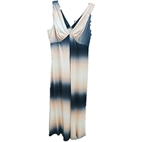 Pleated Detail Tie-Dye Print Stretch Silk Dress